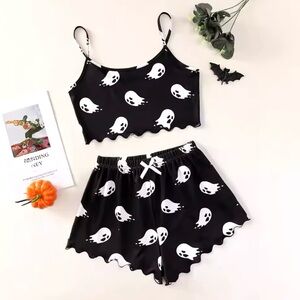 Women's Pajama Set Halloween Ghost Cami Top & Shorts Sleepwear Loungewear Set